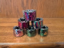 Sequin Slap Bracelets Lot of 6 Multicolor