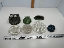 Vintage Flower Frog Holder Lot 7 Spiked Floral Arrangement Decor Dazey Glass Pot