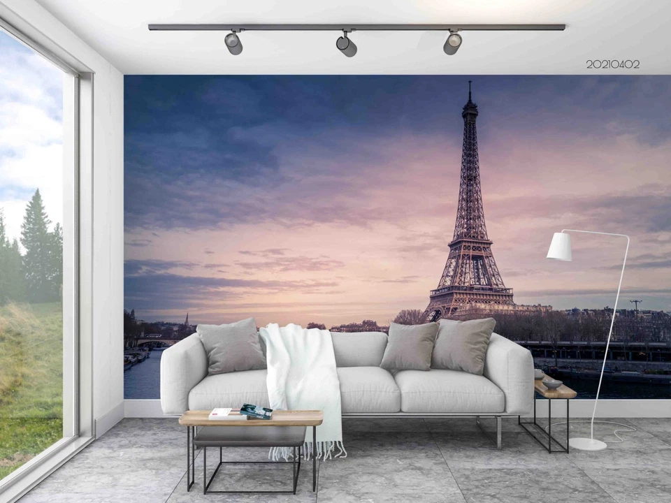 3D Paris Eiffel Tower Landscape Wall Murals Wallpaper Murals Wall Sticker - Image 3 of 4