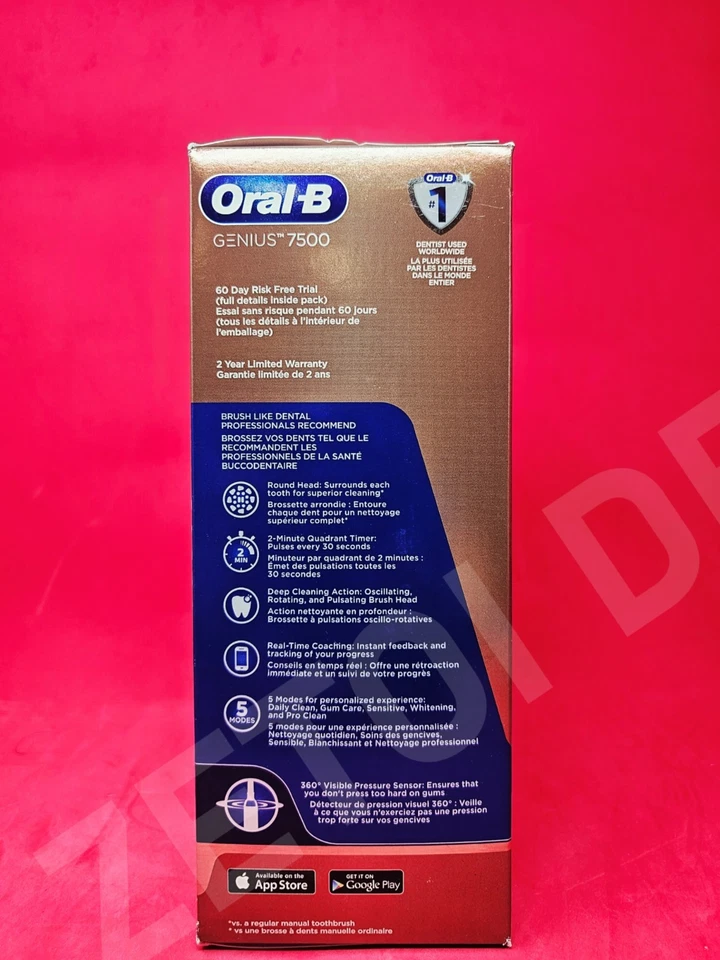 **BRAND NEW** ORAL B Genius 7500 GOLD Rechargeable ELECTRIC TOOTHBRUSH - SEALED - Image 2 of 4