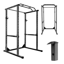 1200LB Power Cage Squat Rack Black Squat Rack w/J-Hooks Power Rack System