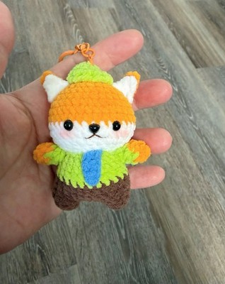 Handmade Crochet Zootopia Nick Wilde With Keychain Plushie Amigurumi 