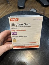 Rugby Nicotine Gum 4 Mg UnCoated Original Flavor Sugar Free 110 Pieces 08/2027