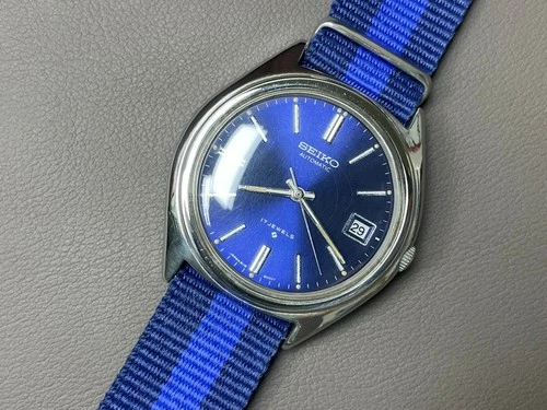 Vintage Seiko Automatic 6118-8000 Blue Dial 37mm Men's Watch