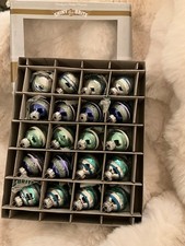 20 Retired Small Round Shiny Brite Radko Christmas Ornaments in Original Box