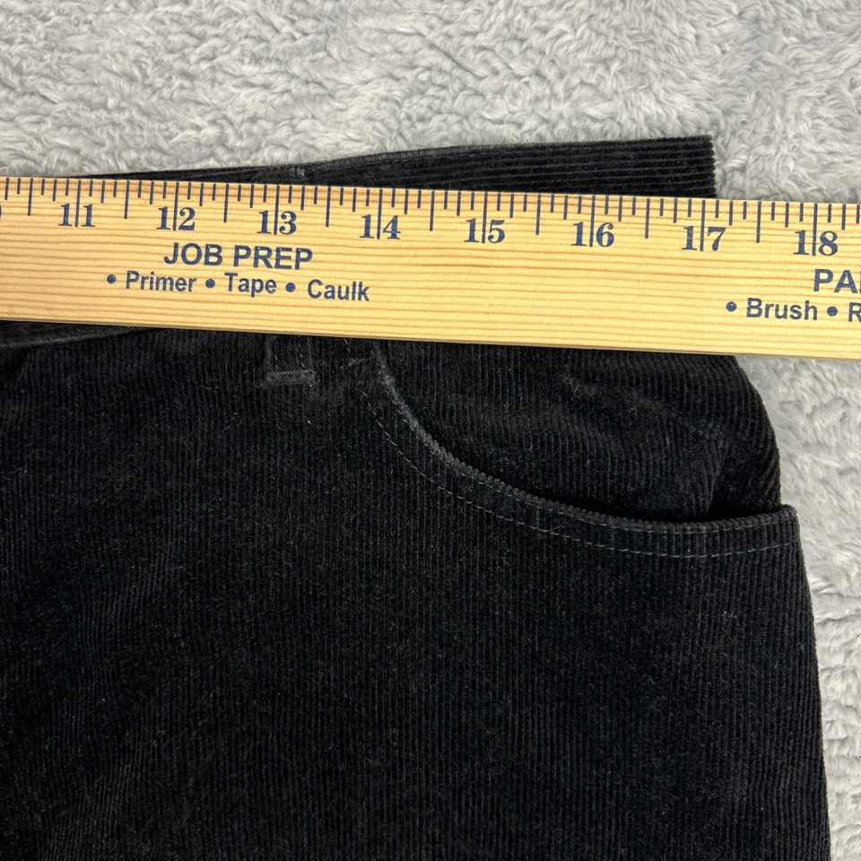 复古 Jones New York 运动灯芯绒长裙女式 14 码黑色 Y2K — 第 3/4 张图片