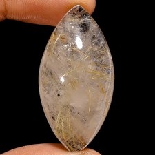 Golden Rutile Quartz Marquise Cabochon Loose Gemstone 56.5 Ct 39X19X10mm X-10239