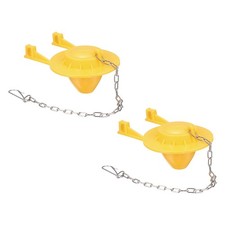 2Pcs Toilet Flapper Replacement with Chain for 2" Flush Valve, Yellow