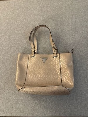 Guess Champagne Gold Monogram G Logo Tote Bag