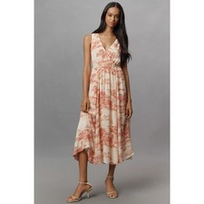 New Anthropologie Reformation Farah Sleeveless V-Neck Midi Dress $248 10 Ivory