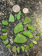 Genuine Surf Tumbled Sea Glass: Lime Green