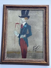 YVES LEDUC PAINTING PORTRAIT MAN MEN ALIAS MODERNIST EXPRESSIONIST VINTAGE 12"