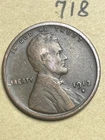 1913-S LINCOLN WHEAT CENT, low mintage date, "FINE" condition #718