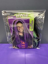 GREEN STREAK IN BLACK HAIR WIG CHILD HALLOWEEN COSTUME
