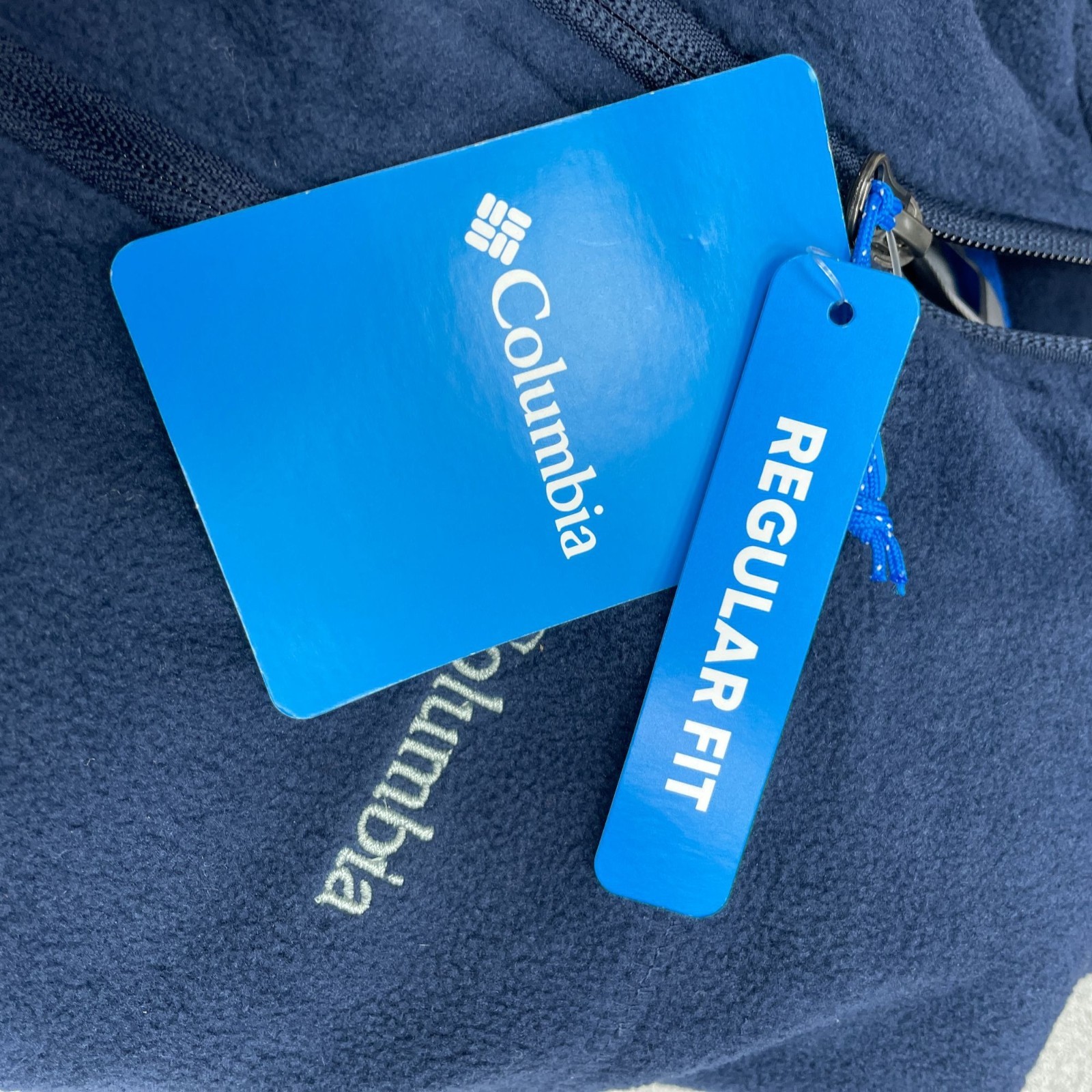 Columbia Men's Full Zip Fleece Jacket Collegiate Navy Regular Fit Size S M0332 thumbnail 4