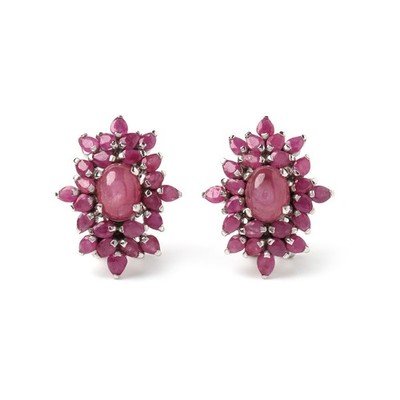 Natural Ruby 925 Sterling Silver Earrings, Handmade Luxury Jewelry Gift for Her