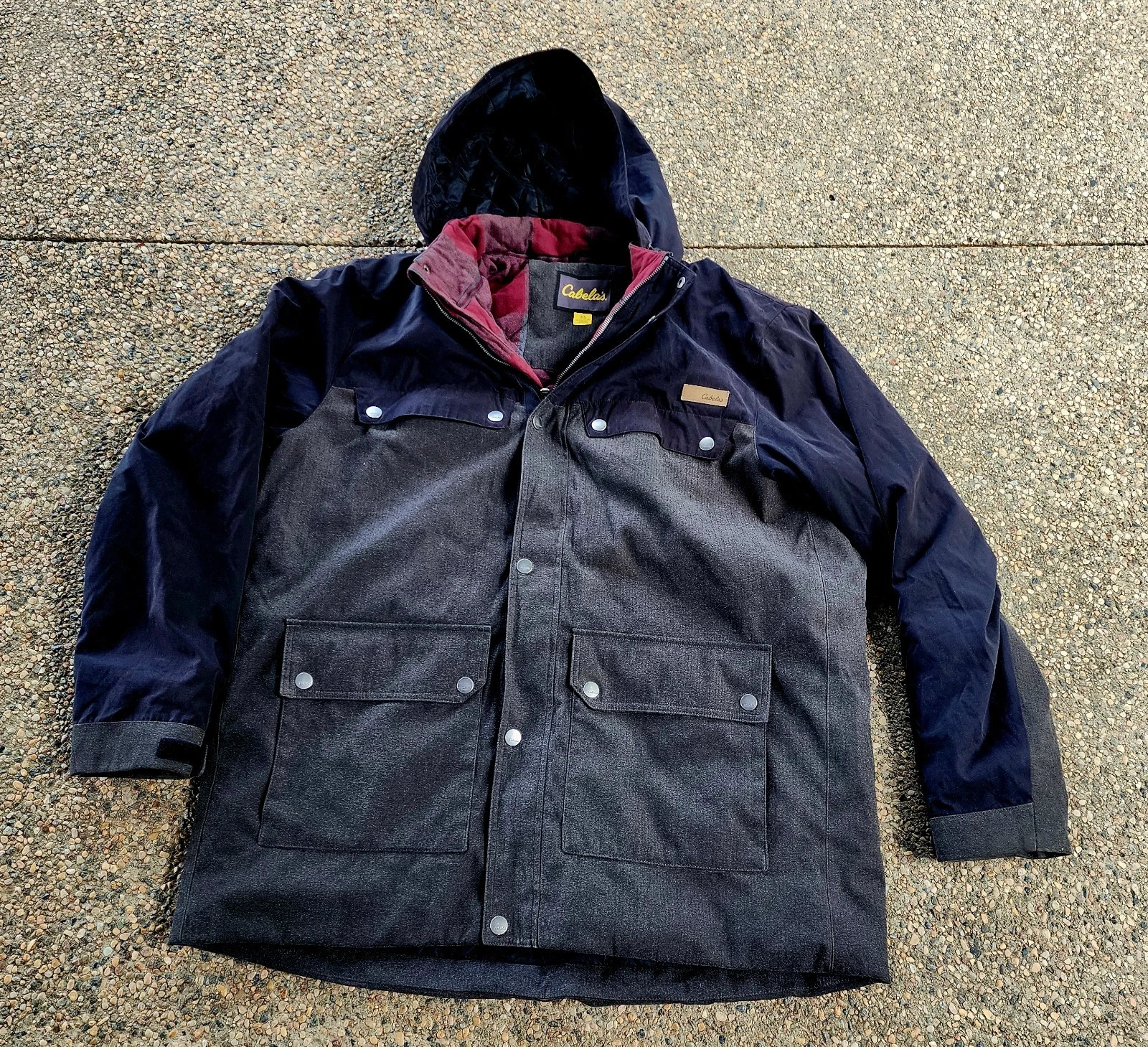 Cabela's Men's 2XL Insulated Lined Zip-Up Black Grey Hooded Jacket
Opens in a new window or tab