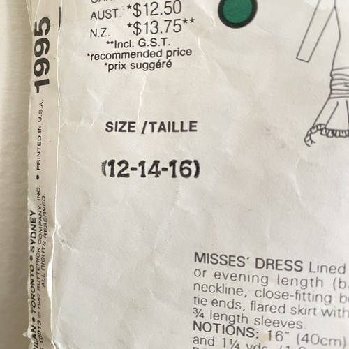 VINTAGE Vogue YSL #1995 OFF Shoulder EVENING Ruffle FLARE Dress SEWING Pattern - Picture 7 of 15