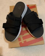 Image of Fitflop Alyssa Adjustable Slides Black Mix UK 5 New With Boxed