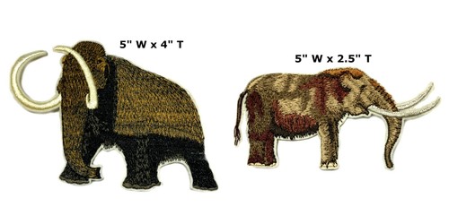Parche lanudo de mamut y mastodonte aplique bordado de hierro extinto 2 piezas - Imagen 2 de 12