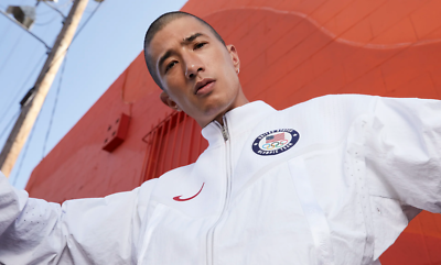 ウォーキング・ランニングウェア Nike Pro Elite USA Medal Stand Jacket Men's Nike Light Blue Team USA Medal Stand Tri-Blend Quarter