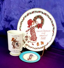 Holly Hobbie Collectible Lot Plate Cup  Tin Plate