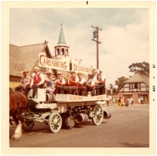 Village Band Wagon at Danish Days Solvang California Carlsberg Beer 1967 Photo