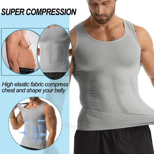 Sculptcore Men's Body Shaper Compression Ionic Shaping Shirt Slimming Tank Top - Picture 1 of 23