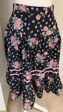 Vtg 90s botanical floral skirt S/M boho grunge cottagecore midi USA