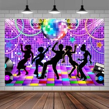10x8ft Disco Backdrop Retro Dance Party 70s 80s 90s Theme Vintage Stage Dance...