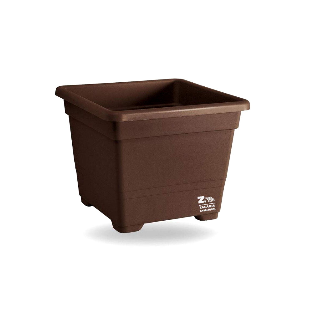 VASO QUADRATO CM 38X38X30 H COLORE BRONZO FIORIERA QUADRATA IN PLASTICA