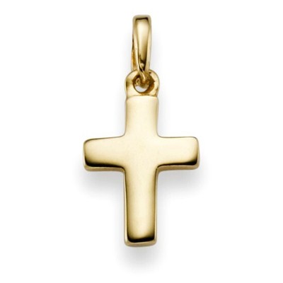 JC Trauringe Ciondolo a forma di croce con corpo Gesù, in vero oro 585