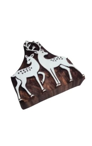 Deer Shaped Wooden Printing Block- Hand Carved Textile Stamp for Fabric Printing - Picture 9 of 9