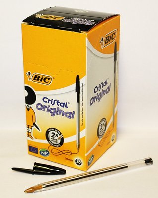 GENUINE STOCK BIC CRYSTAL Medium Ball Point Pens Black Blue Red PEN  UK