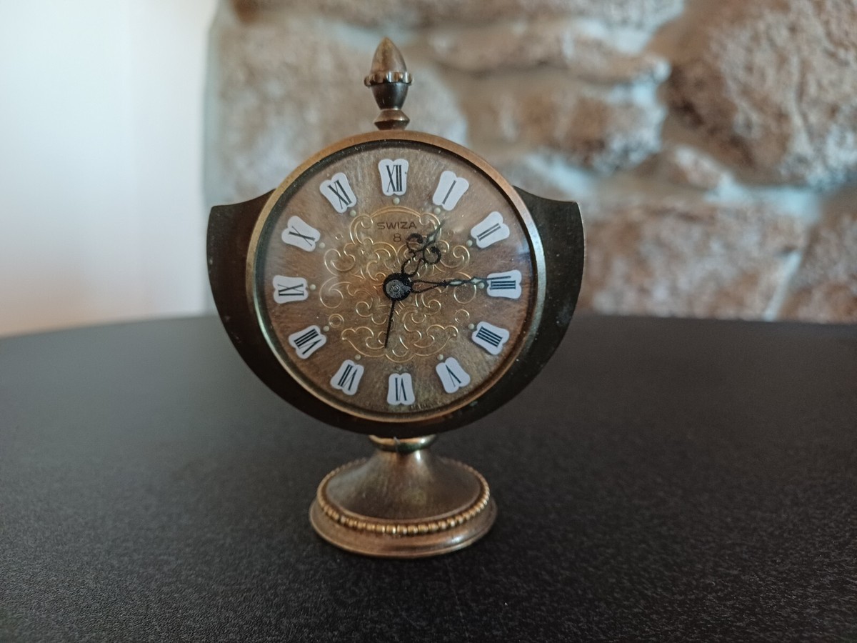0 Alarm Clock SWIZA Swiss Switzerland 1960's Day Vintage Swiza