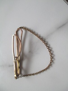 Fermacravatta vintage Lambournes of Birmingham con catena di sicurezza