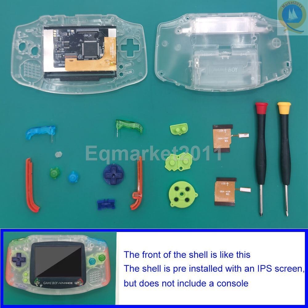 GameBoy Advance IPS Backlight Kit 720x480 LCD Drop in for GBA Game