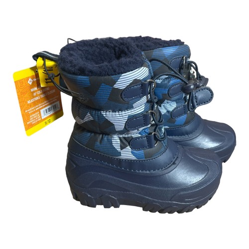 MEMBER'S MARK Boy 11/12 Snow Boots Blue Camo 10° Rated Water Resistant Lined NEW - Picture 2 of 11