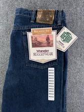 VTG NOS Wrangler Rugged Wear Jeans Denim 36x32 Earth Wash USA Made Cotton