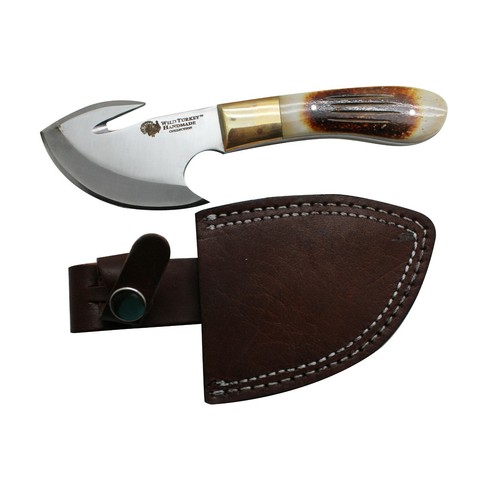 Cuchillo de hoja fija Wild Turkey hecho a mano colección 8" gancho intestinal gancho - Imagen 3 de 6