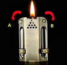 High Quality Zinc Alloy Vintage Dual Flint Wheel Kerosene Cigarette Lighter