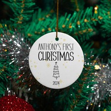 Baby's First Christmas - Newborn Custom Gift - Personalized Xmas Ornament