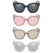 Vintage Star Rhinestone CZ Sparkle Cat Eye Frame Sunglasses UV400 Eyewear Women