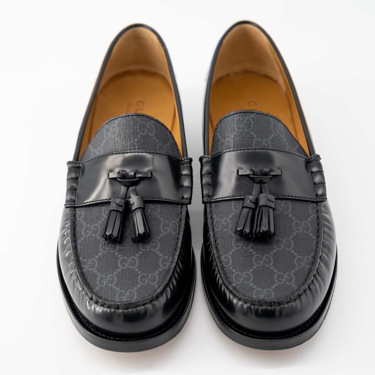 size 12.5G 13 US Gucci GG Loafer Tassel Black Leather Canvas  display picture 2