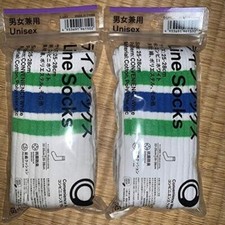 Family Mart Color White Line Socks 25-28cm Convenience Wear Set of 2