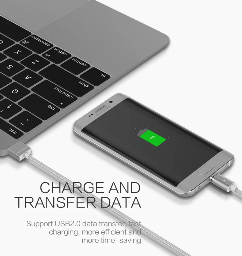 Cable de carga magnético micro tipo C WSKEN Mini 2 para iPhone 12 11 Samsung Android Foto 4 de 4