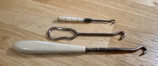 Vintage Button Hooks ~ Set of 3 ~ High-Top Shoes, Boots, Corsets, Gloves ...