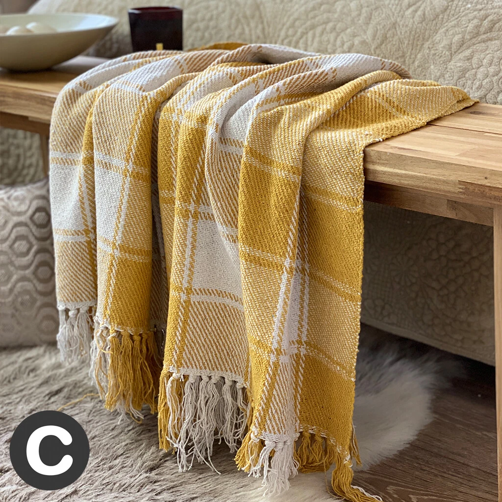 Yellow throw blanket deals