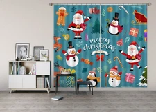 3D Cartoon A532 Christmas Xmas Photo Curtain Window Blockout Fabric Amy 2023