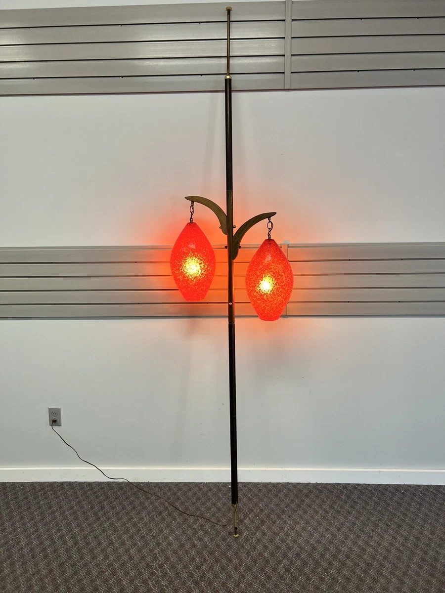Vintage TENSION POLE FLOOR LAMP mid century modern light atomic